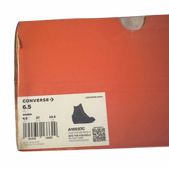 ⭐Chuck 70 De Luxe Wedge Platform Leather Sneakers 6.5 Womens Shoes Blue A10037C⭐ - Picture 11 of 11